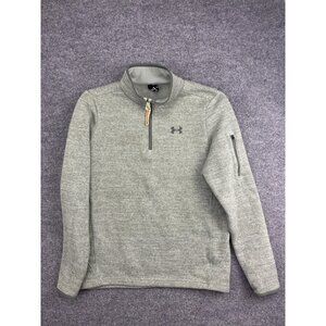 Under Armour‎ Pullover Men's Small Gray Quarter Zip Fleece Zip Sleeve Pocket